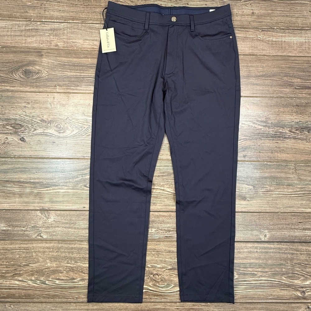 Collars & Co Mens Size 34x32 CEO Tech Pull-On Pants Navy Blue Stretch Chino NWT - Picture 2 of 9